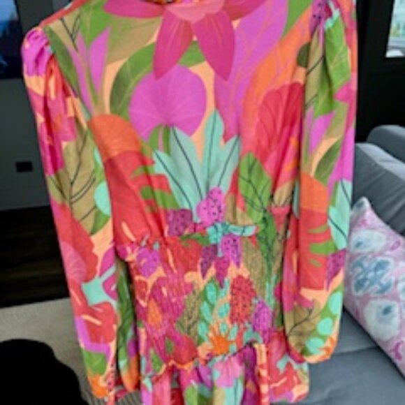 NEW FARM RIO SWEET FOREST LONG SLEEVE MINI DRESS- SMALL - Picture 4 of 4